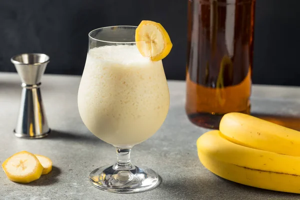 Boozy Refreshing Frozen Banana Daiquiri Rum Lemon — Foto Stock