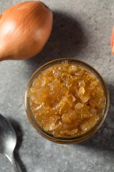 Zelfgemaakte Gezonde Shallot Jam Een Pot — Stockfoto