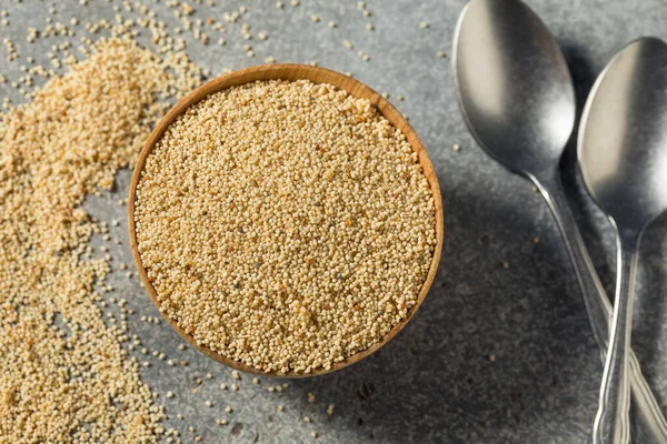 Biologische Droge Witte Quinoa Korrel Een Schaal — Stockfoto