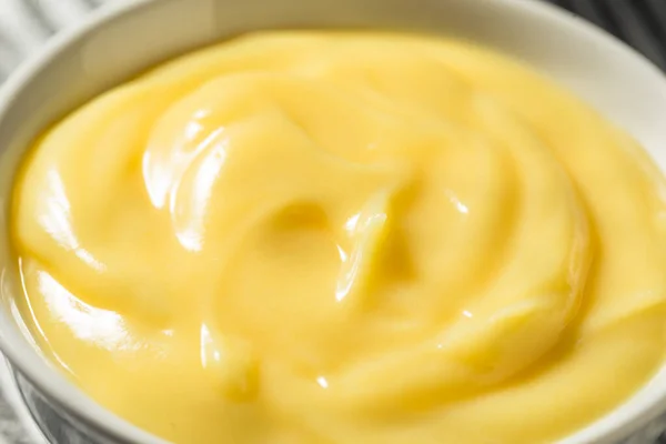 Homemade Yellow Vanilla Pudding Eat Dessert — Stock Photo, Image