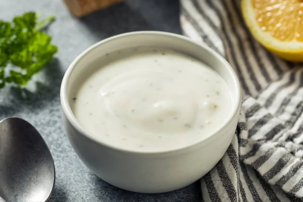 Hausgemachte Bio Ranch Dressing Einer Schüssel — Stockfoto