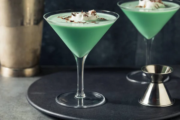 Boozy Frozen Mint Chocolate Chip Martini Whipped Cream — Stock Photo, Image