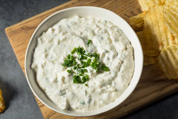 Healthy Homemade French Onion Dip Chips — Stock Photo, Image