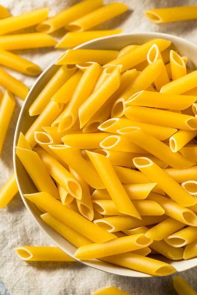 Pasta Seca Italiana Caseira Mostaccioli Uma Tigela — Fotografia de Stock