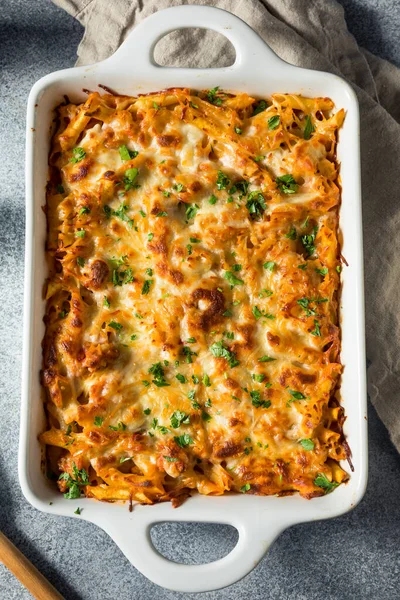 Homemade Chicago Baked Mostaccioli Sauce Cheese — Stock Photo, Image