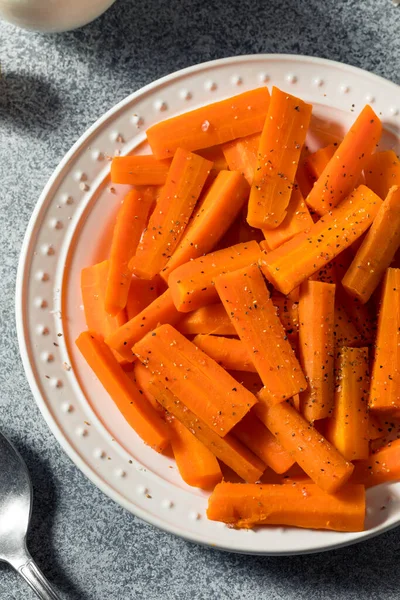 Zanahorias Vapor Caseras Saludables Listas Para Comer —  Fotos de Stock