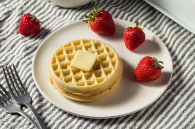 Tereyağlı Kahvaltı İçin Sağlıklı Pişirilmiş Donmuş Waffle
