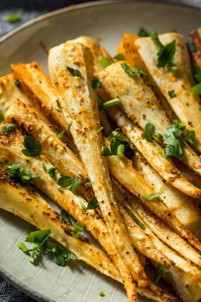 Healthy Homemade Roasted Parsnips Salt Pepper — Stock Photo, Image