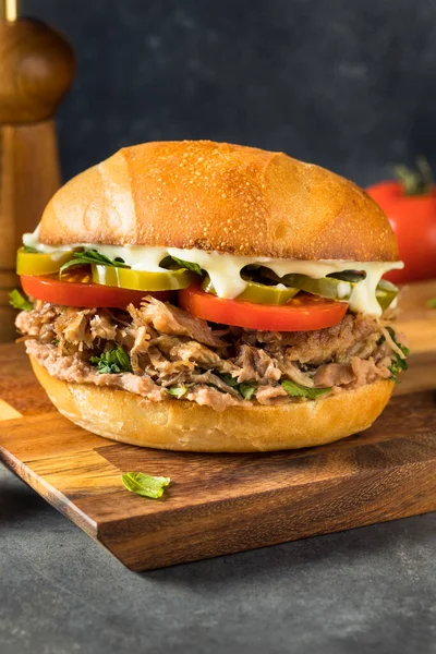 Сэндвич Мексиканской Свинины Бобами Халапеньо Помидорами — стоковое фото