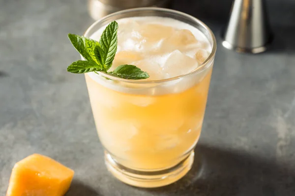 Boozy Refreshing Shochu Cantaloupe Cocktail Mint — 스톡 사진