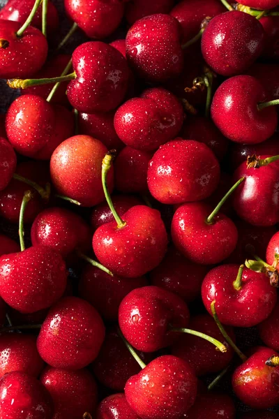 Gesunde Bio Rote Kirschen Einer Schüssel Zum Essen — Stockfoto