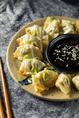 Ev yapımı soslu kızarmış tavuk köftesi.