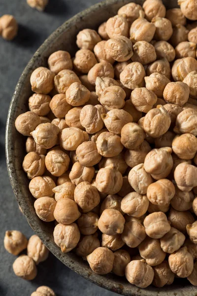 Droge Biologische Kikkererwt Garbanzo Beans Een Schaal — Stockfoto