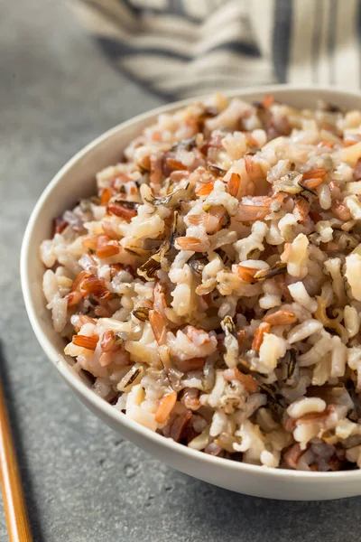 Riso Selvatico Cucinato Fatto Casa Sano Pronto Mangiare — Foto Stock