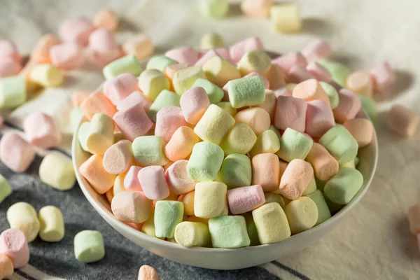 Sweet Rainbow Fruity Mini Marshmallows Bowl — Stock Photo, Image