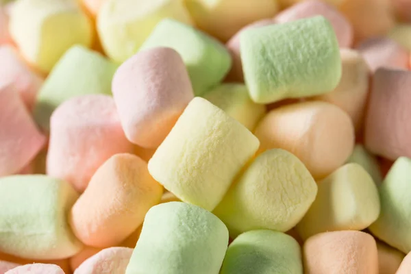 Dolce Arcobaleno Fruttato Mini Marshmallow Una Ciotola — Foto Stock