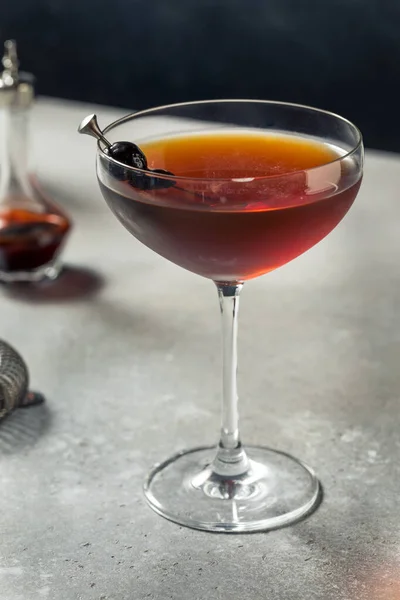 Ποτό Δροσιστικό Black Manhattan Cocktail Amaro — Φωτογραφία Αρχείου