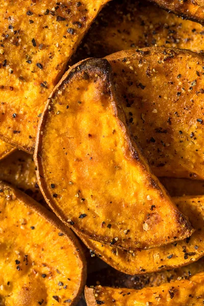 Homemade Baked Roasted Sweet Potato Salt Pepper — Stock Photo, Image