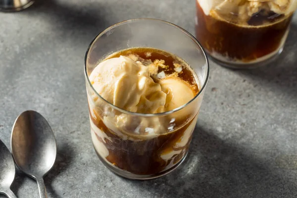 Boozy Frozen Amaro Float Ice Cream Glass — Stock Photo, Image