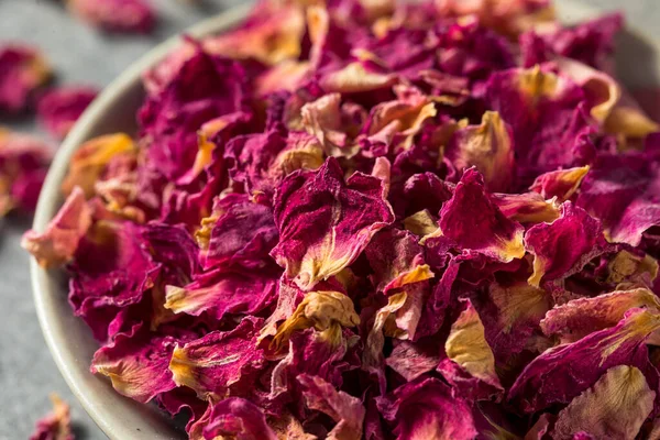 Здорові Органічні Кулінарні Пелюстки Троянд Мисці — стокове фото