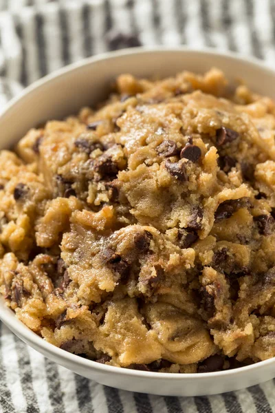 Zelfgemaakte Eetbare Chocolade Chip Cookie Dough Klaar Eten — Stockfoto