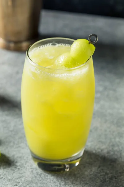 Cold Refreshing Melon Honeydew Cocktail Gin Lime — Stock Photo, Image