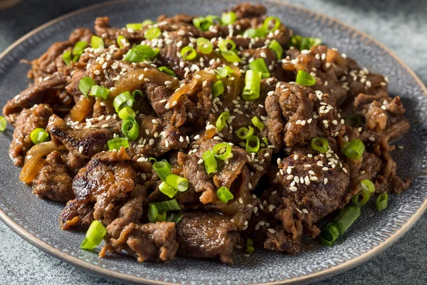 Homemade Korean Beef Bulgogi Bbq Sesame Seeds — стокове фото