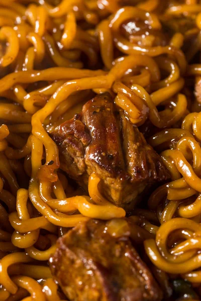 Caseiro Moda Coreano Jjapaguri Noodles Com Carne Ramen — Fotografia de Stock