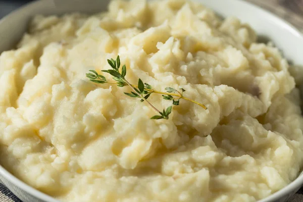 Creamy Homemade Garlic Mashed Potatoes Butter — Stock Photo, Image
