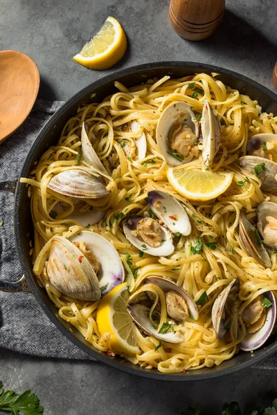 Homemade Healthy Linguini Clams Sauce Parsley — 스톡 사진