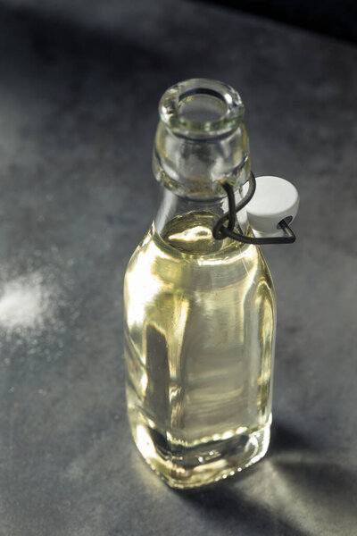 Homemade Sugar Simple Syrup in a Bottle