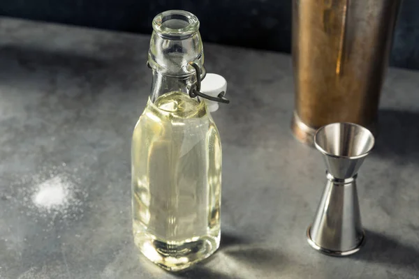 Homemade Sugar Simple Syrup Bottle — Stock Photo, Image