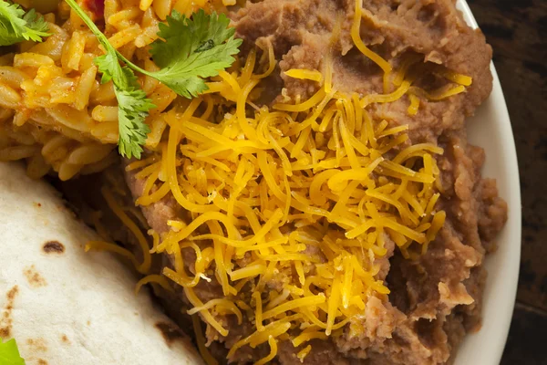 Homemade Refried Beans with Cheese — Stock Photo, Image