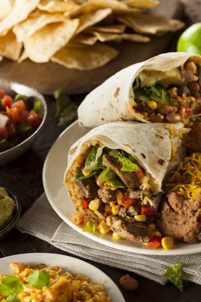 Homemade Giant Beef Burrito — Stock Photo, Image