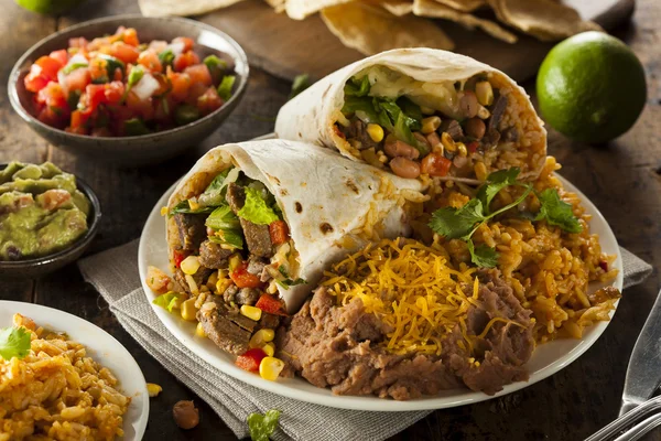 Homemade Giant Beef Burrito — Stock Photo, Image