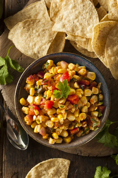 Homemade Spicy Corn Salsa — Stock Photo, Image