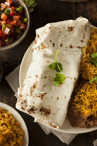 Burrito de carne gigante caseiro — Fotografia de Stock