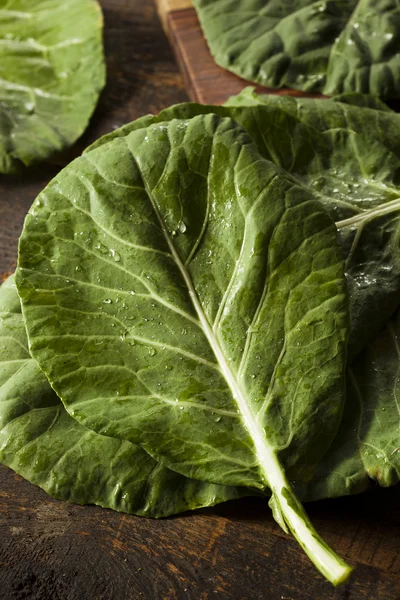 Raw Organic Green Collard Greens — Stock Photo, Image