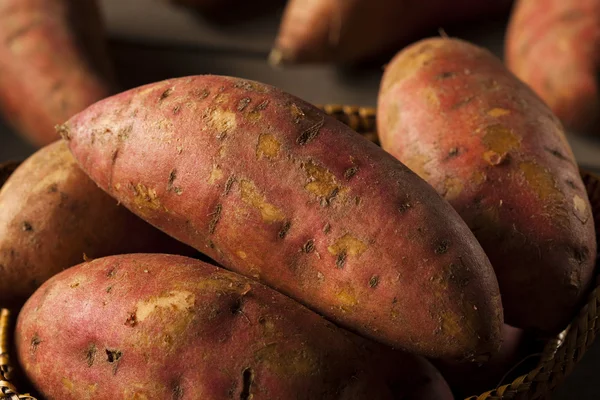 Organiczne surowe ziemniaki słodkie — Zdjęcie stockowe