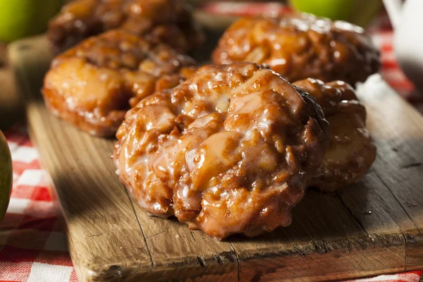 Homemade Glazed Apple Fritters — Stock Photo, Image