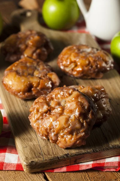 Homemade Glazed Apple Fritters — Stock Photo, Image