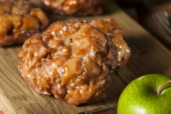 Homemade Glazed Apple Fritters — Stock Photo, Image