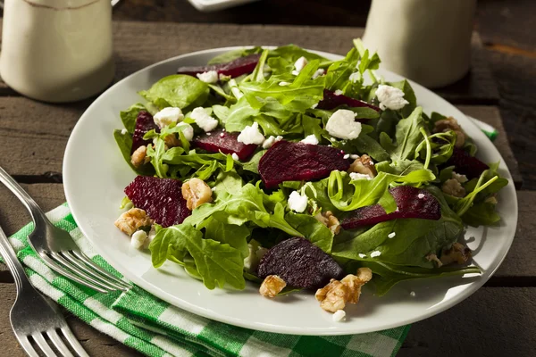 Råa gröna betor och rucola sallad — Stockfoto