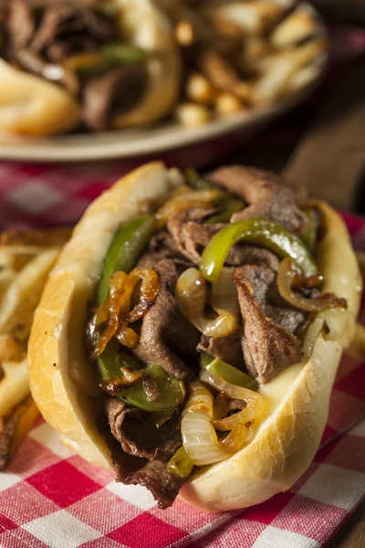 Homemade Philly Cheesesteak Sandwich — Stock Photo, Image