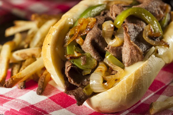 Homemade Philly Cheesesteak Sandwich — Stock Photo, Image