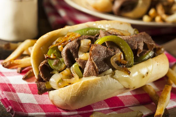 Homemade Philly Cheesesteak Sandwich — Stock Photo, Image