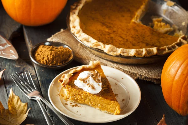 Hemmagjord pumpa paj för thanksigiving — Stockfoto