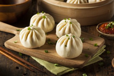 buğulanmış Barbekü domuz eti Asya buns