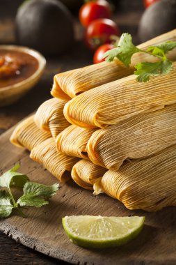 ev yapımı Mısır ve tavuk tamales