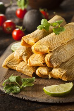 ev yapımı Mısır ve tavuk tamales